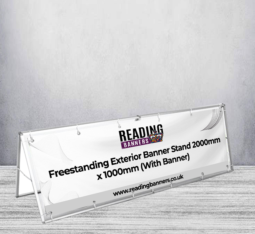 Freestanding Exterior Banner Stand 2000mm x 1000mm (With Banner)