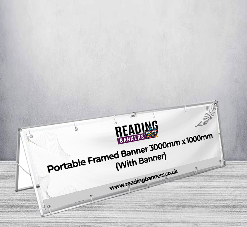 Portable Framed Banner 3000mm x 1000mm (With Banner)