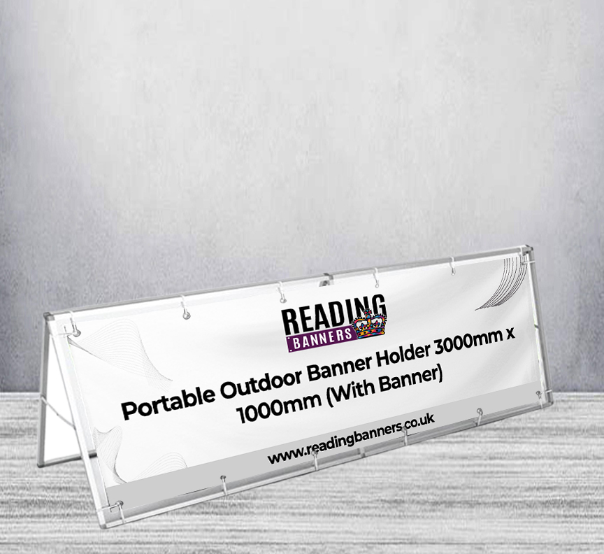 Portable Outdoor Banner Holder 3000mm x 1000mm (With Banner)